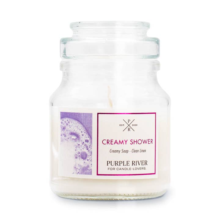 Duftlys Creamy Shower - 113g for engroshandel hos Purple River