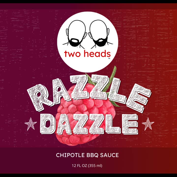 Razzle Dazzle Raspberry Chipotle BBQ Sauce for wholesale by Two Heads