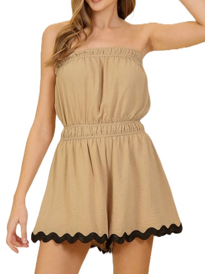 Ric Rac Trim Airflow Romper for wholesale by Vanilla Monkey