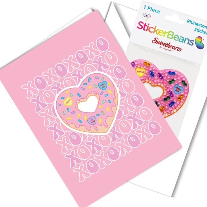 Sweethearts® II Greeting Card with 2" Rhinestone Sticker for wholesale by StickerBeans