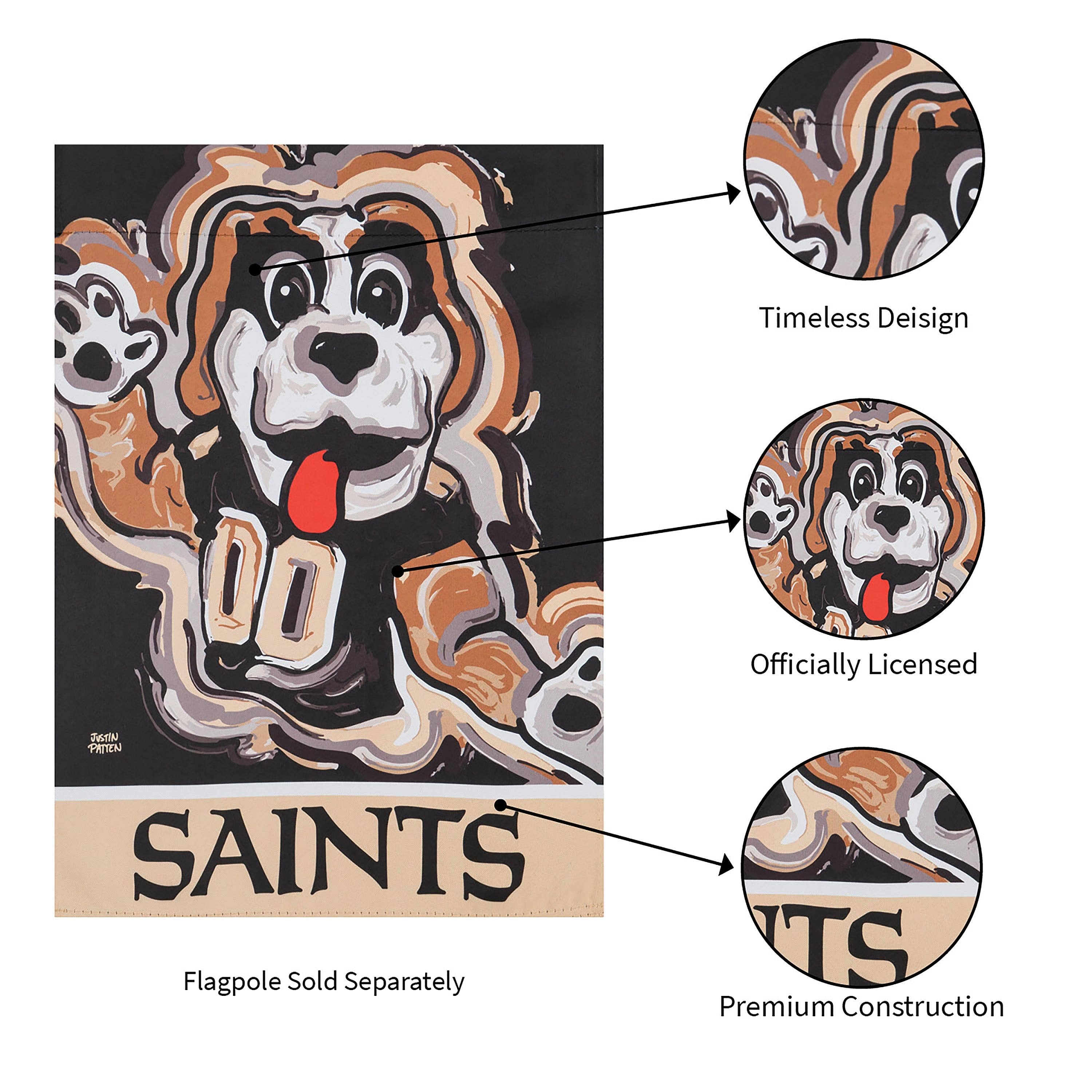 Evergreen Enterprises - Wholesale Flag - New Orleans Saints, Suede GDN Justin Patten2