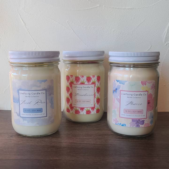 Spring Market Candles - Fresh Floral Scented - Spring Decor for wholesale by LiveYoung Candle Company