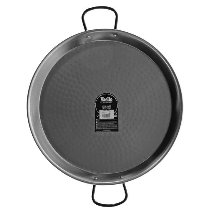Authentic Polished Steel Paella Pan - 28 in (70 cm) / 30 servings for wholesale by TerraMar Imports