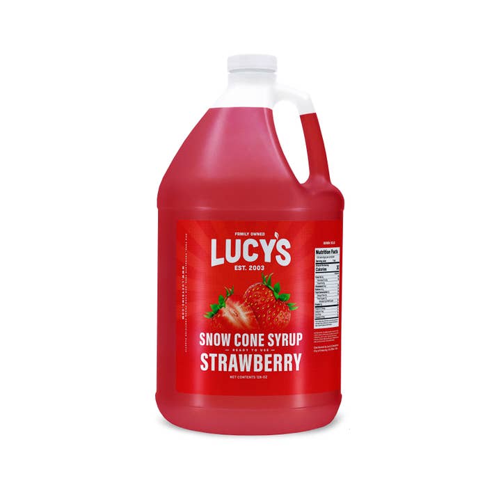 Lucy's - Wholesale Flavored Syrup - Strawberry Snow Cone Syrup - 128oz