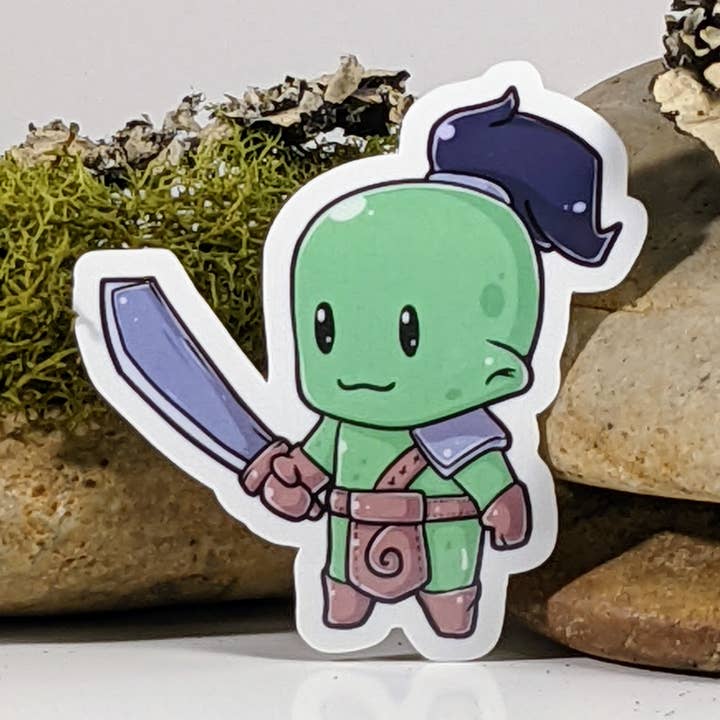 Chibi Orc Tabletop Gaming Inspired Sticker - 2.5" for wholesale by Mimic Gaming Co
