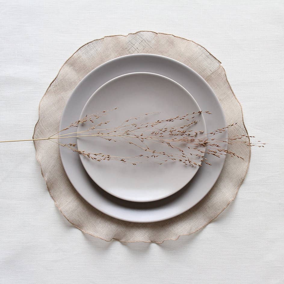 Giardino Segreto - Vendita all'ingrosso Tovagliette - Sottopiatto tovagliette rotonde in puro lino GARZA3