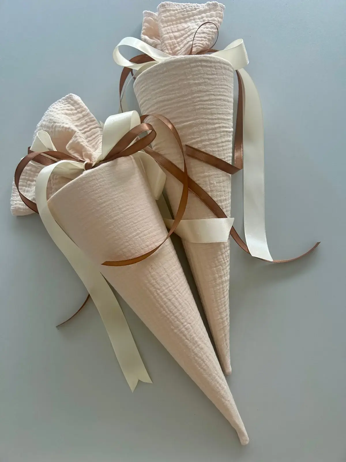 Küstenfieber® - Wholesale Party Favor - Beige school cone made of muslin – 35 cm or 70 cm – Handmade6