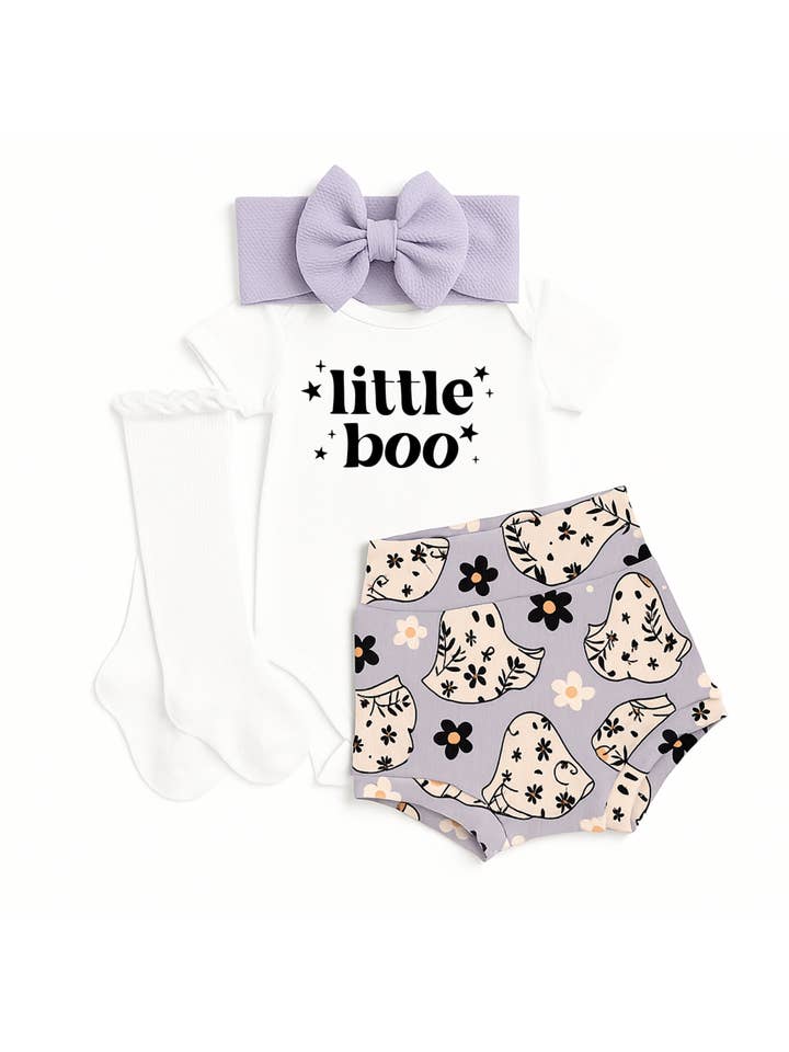 Tiny toes Baby Co - Wholesale Clothing Set - Baby - Little Boo Ghosts Baby Bummie Set