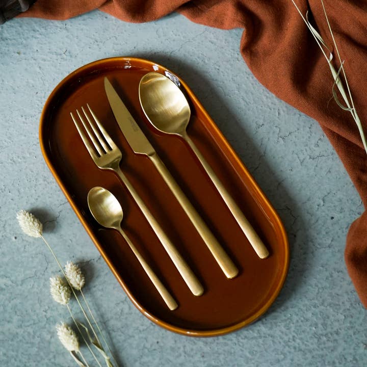 Tableware Set - 24 and 48 Pieces - Tokyo Mate Gold for wholesale by Cutelarias Cristema, Lda.