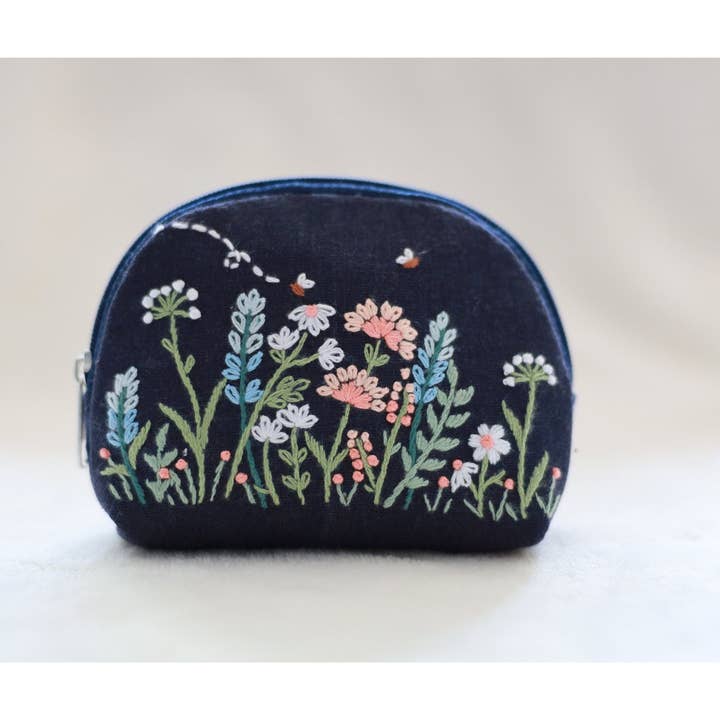 Finer Embroidery - Wholesale Coin Purse - Women's - Hand Embroidered Coin Purse with Flower Embroidery