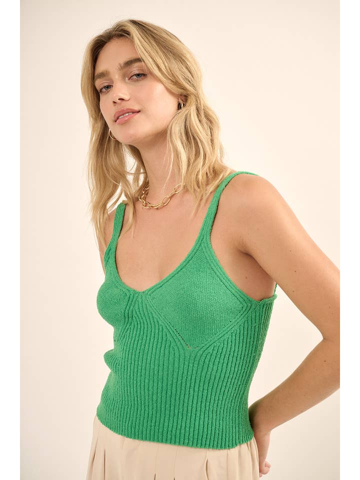 Promesa USA - Wholesale Tank Top - Women's - Solid Scoop Neck Rib Knit Sweater Tank Top