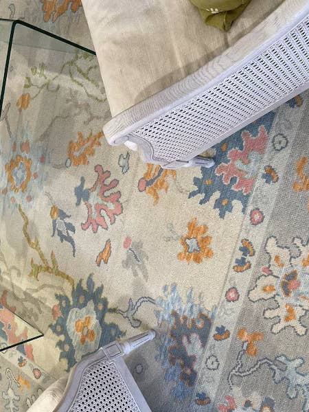 Tapete Moderno Oushak de Lã em Creme Cinza Colorido, Feito à Mão 2409 por atacado de Aesthetic Homes LLC