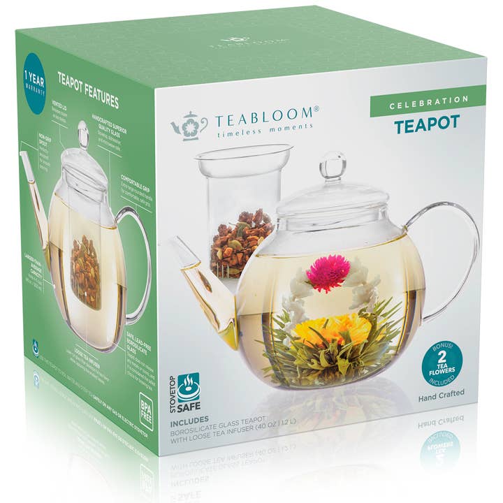 Teabloom - Wholesale Tea Pot - Teabloom Stovetop & Microwave Safe Glass Teapot