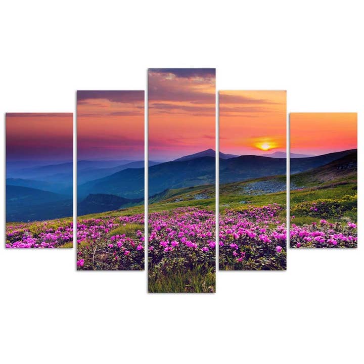 Panel decorativo, amanecer, 5 hojas para venta al por mayor de Motivartdesign