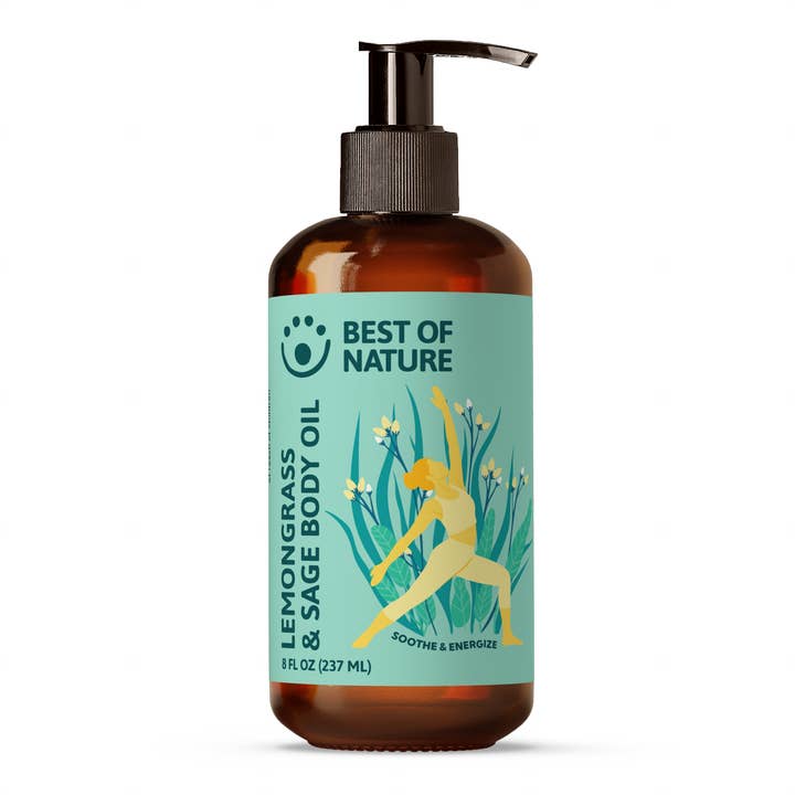 Zitronengras & Salbei Erdende Aromatherapie Haut- & Körperöl 8oz für den Großhandel von Best of Nature