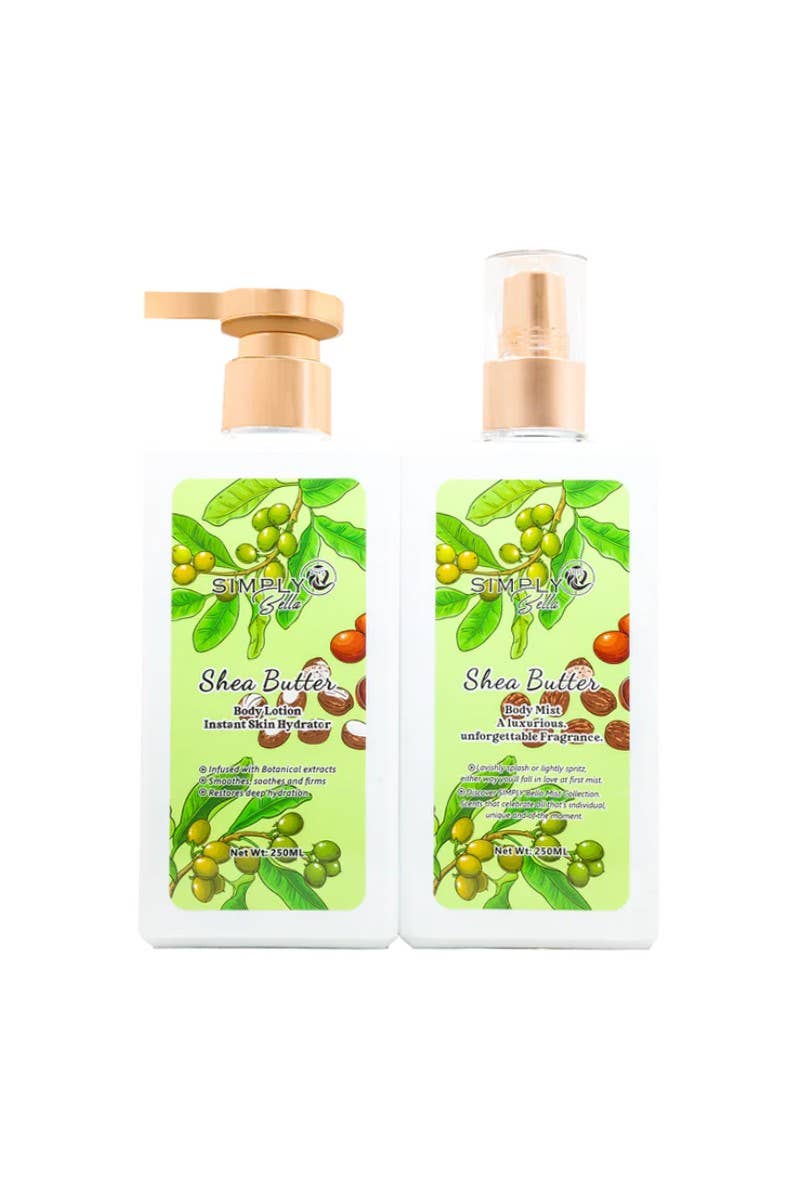 PINEAPPLE Beauty – Großhandel Bade- & Körperpflege-Set – Simply Bella SLBM010 Sheabutter-Körperlotion und Körperspray, 42