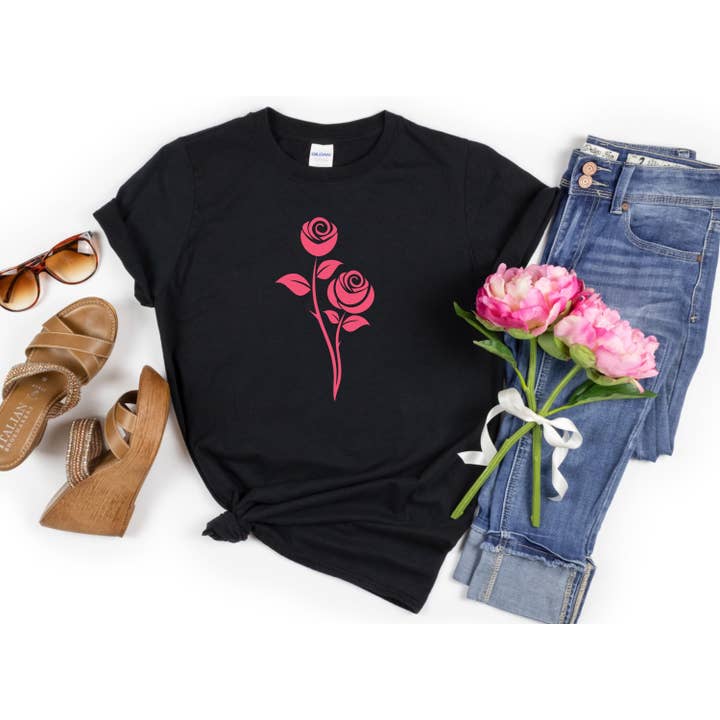 T-Shirt mit Rosenstielen für den Großhandel von Awkward Mama Designs