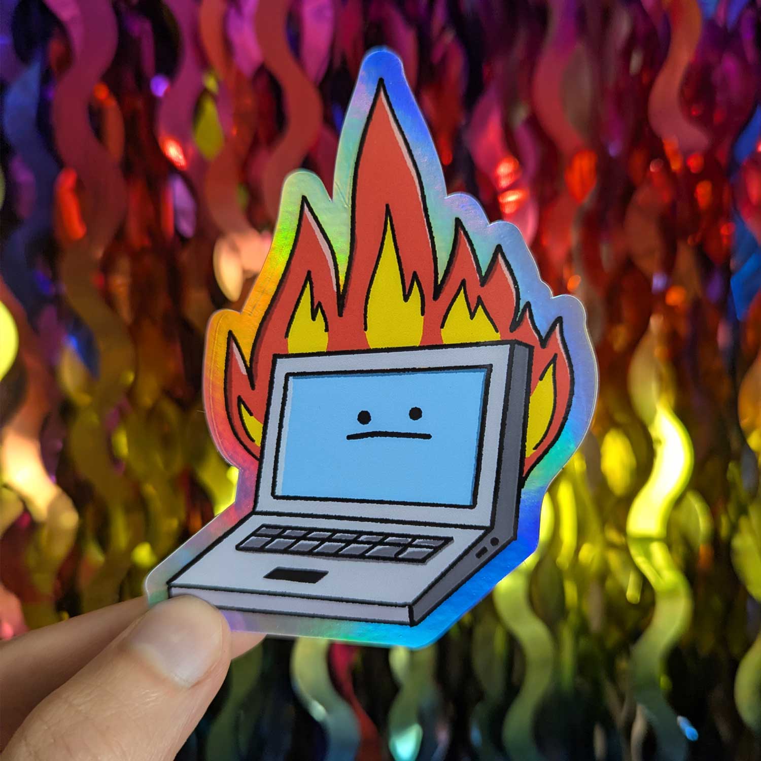 War and Peas - Wholesale Sticker - Laptop on Fire Sticker1