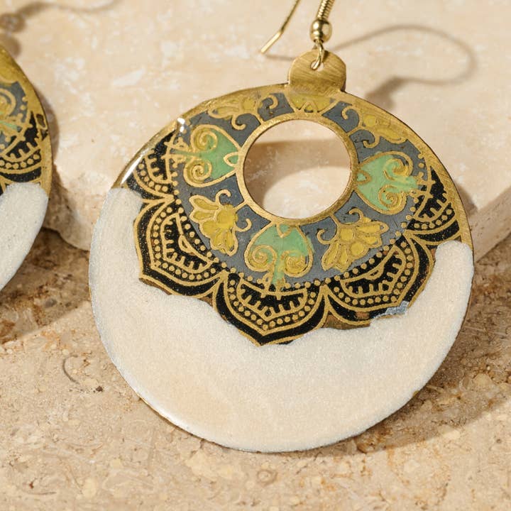 Ten Thousand Villages - Wholesale Dangle Earrings - Mandir Enamel Earrings1