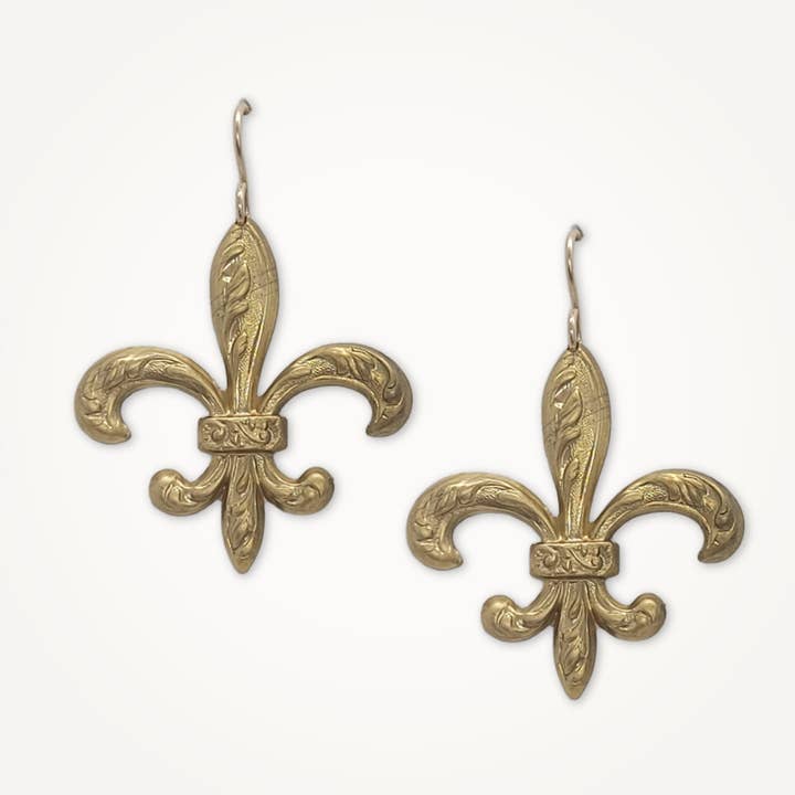 Fleur de Lis Earrings • Acanthus for wholesale by Beatrixbell Handcrafted