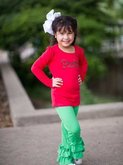 Pantaloni con volant - VERDE per la vendita all'ingrosso da parte di Love That Cotton