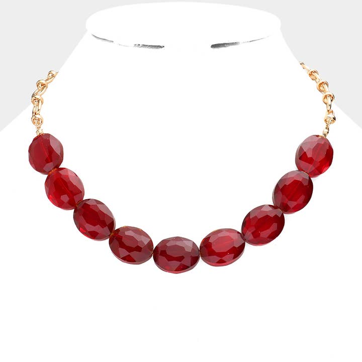 Collier en grappe de pierres ovales à facettes pour la vente par Sensibling Corp.