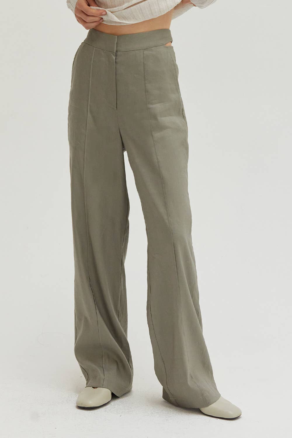 GREY CP8535 - Janey Cut-out Trousers for wholesale on Faire