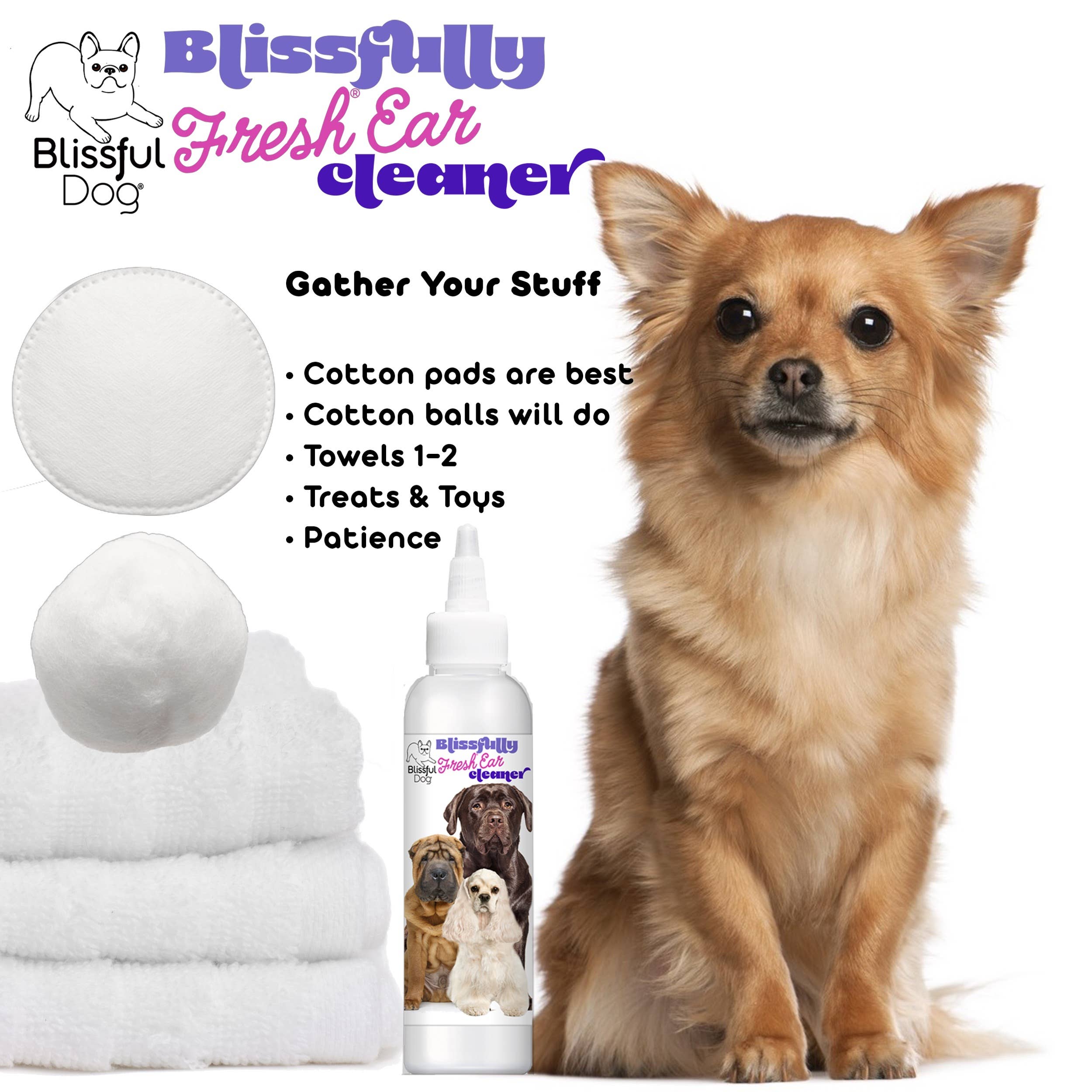 The Blissful Dog - Wholesale Pet Cleaning Supplies - Blissfully Fresh Dog Ear Cleaner in 4, 8, 16 oz2
