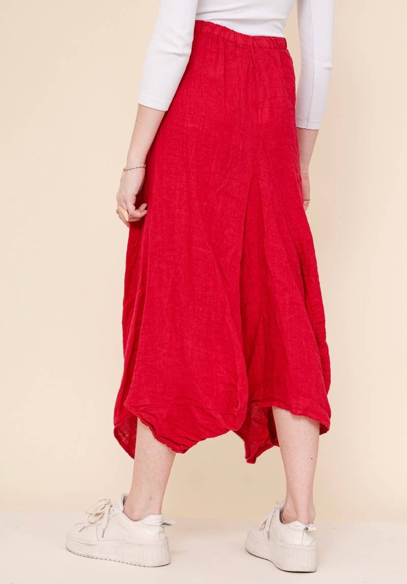 LINEN & COTTON HOUSE - Wholesale Jumpsuit - Women's - LINEN SAROUEL SKIRT WITH POCKETS 9917 663333