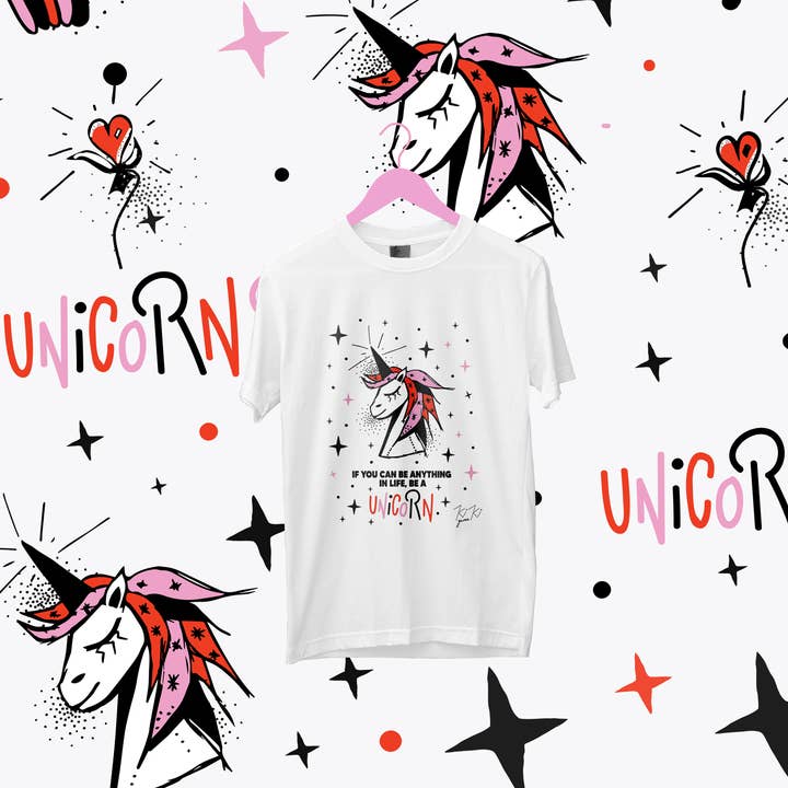 Sé un unicornio - Camiseta infantil de algodón orgánico premium para venta al por mayor de Kiki Gunn