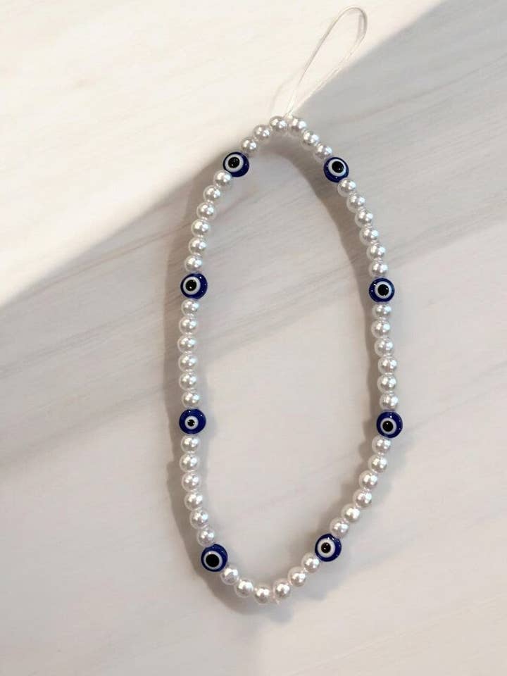 Eye Decor Pearl Phone Strap for wholesale by Ka_Creative_Art