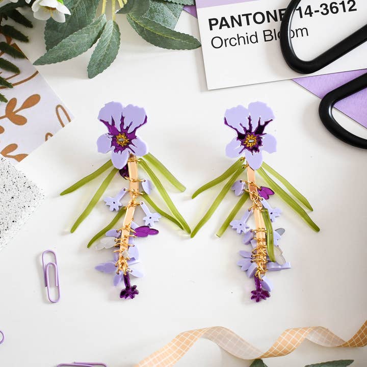 Pendientes llamativos de lavanda para venta al por mayor de Working Clasp