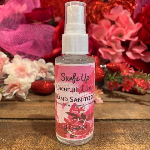 Valentine's Coconut Lime Hand Sanitizer - SPRAY 2oz for wholesale by Surfs Up Candle