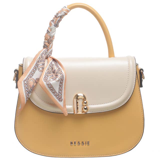 Bessie London - Wholesale Top Handle Bag - Women's - URBAN SCARF FLAP OVER TOP HANDLE CROSS BODY BAG
