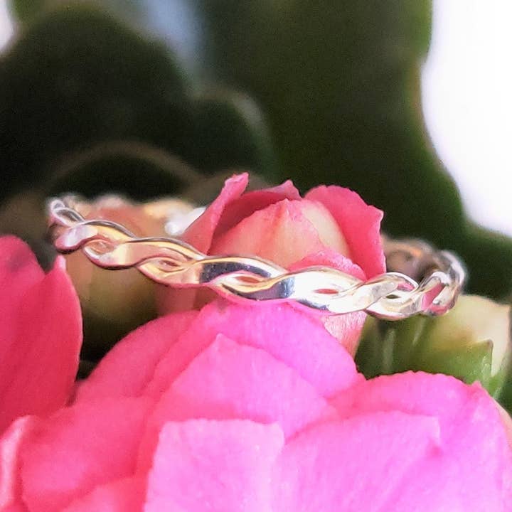 Brenna Braided Sterling Silver Fitted Toe Ring for wholesale by Cali Salt