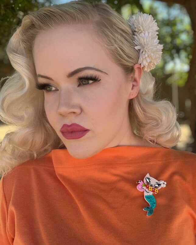 Lipstick & Chrome – wholesale Brooch – Tiki Merkitty Brooch by Miss Fluff x Lipstick & Chrome2