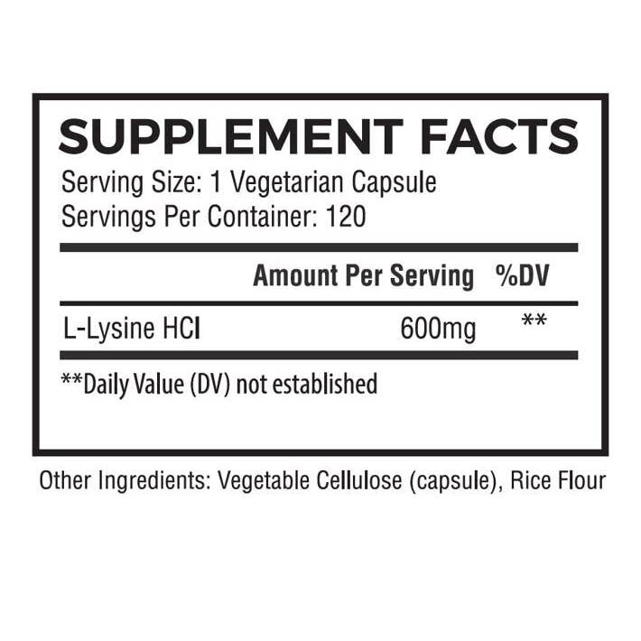 Natural Cure Labs - Wholesale Oral Supplement/Vitamin - Clean L-Lysine 600mg
