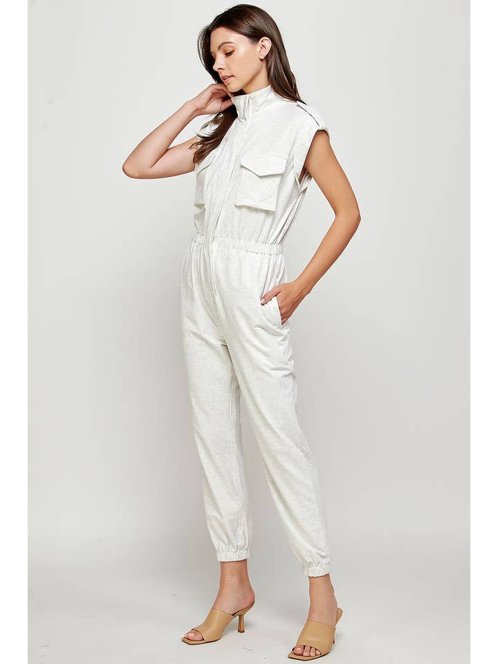 Strut & Bolt - Wholesale Jumpsuit - Women's - Mock Neck Sleeveless Jogger Jumpsuit25