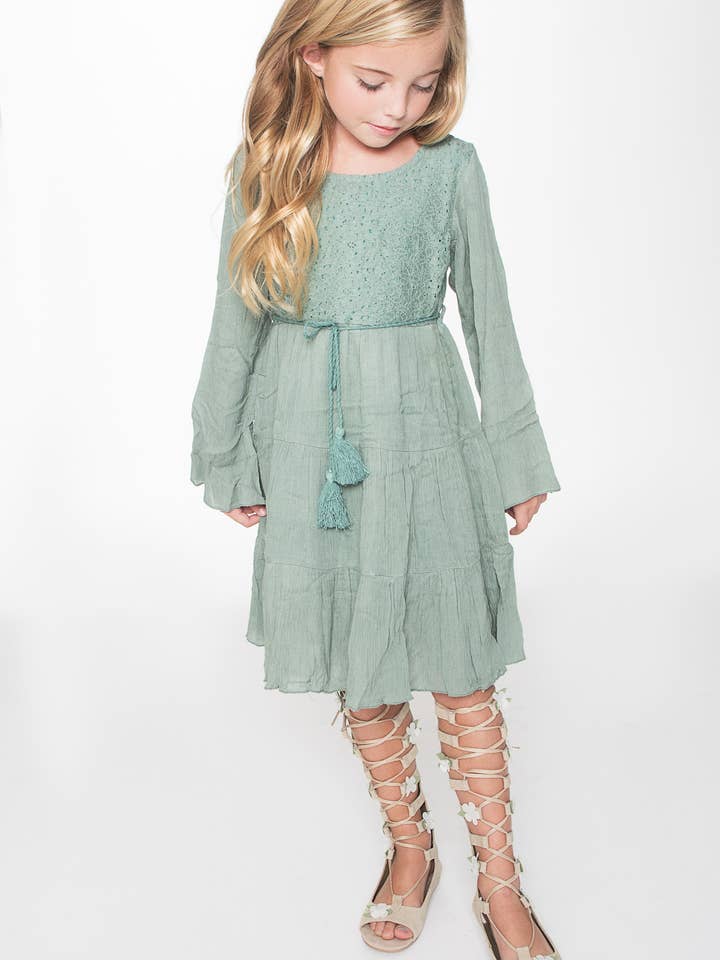 Sea Foam Green Dress for wholesale by Yo Baby