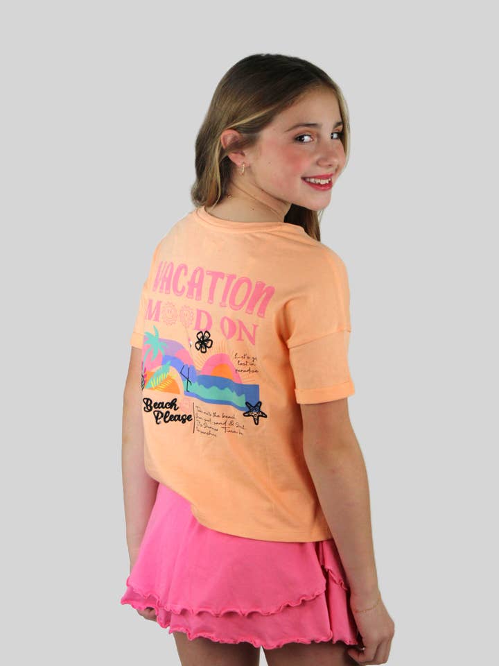 Paper Flower - Wholesale T-Shirt - Kids - Beach waves & sunrays shirt - TWEEN GIRLS