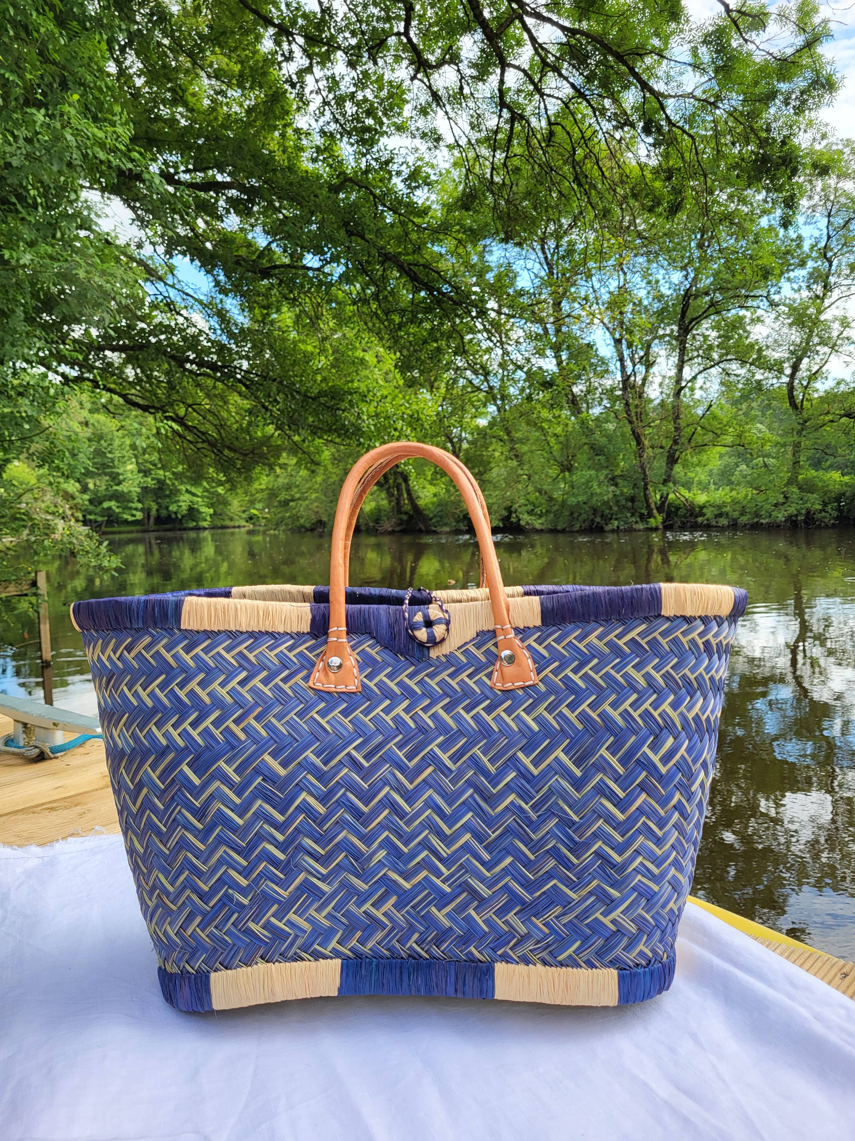 Nature et Fibre - Vente Sac de plage - Paniers artisanaux colorés en fibres naturelles1