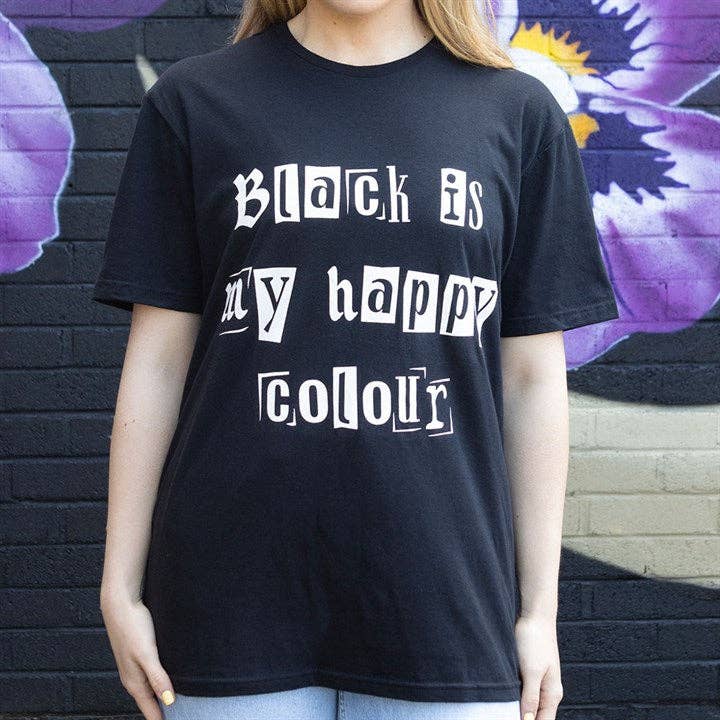 Something Different Wholesale – wholesale Screen printed t-shirt – unisex – Black is My Happy Colour Unisex T-shirt Size M2