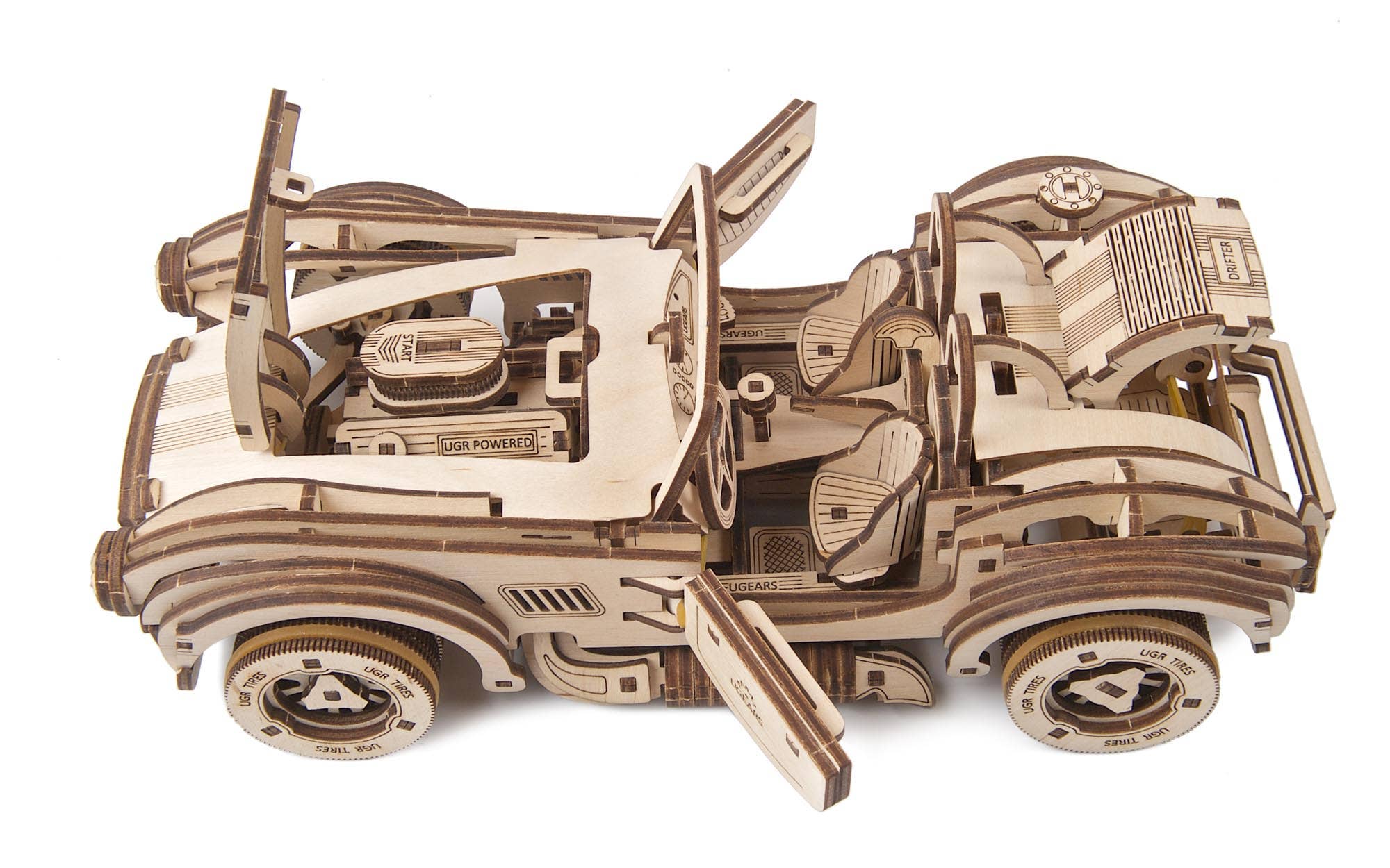 Ukidz LLC - Wholesale DIY Craft Kit - UGears Drift Cobra Racing Car -Wooden 3D Puzzles - DIY8