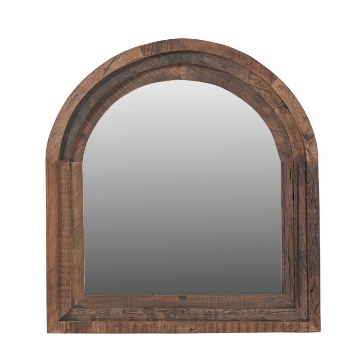 Wood Oval Mirror Natural H 36" & L 33" for wholesale by BIDKhome