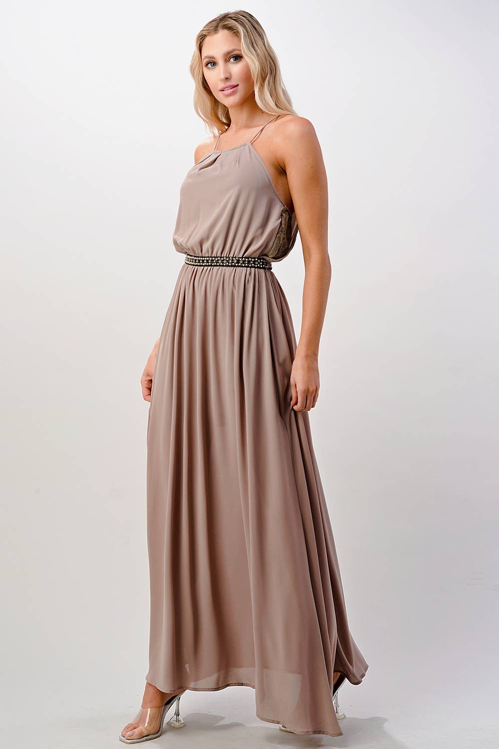 MILEY + MOLLY – wholesale Dress – Women's – Pleated Cami Chiffon Maxi Dress3