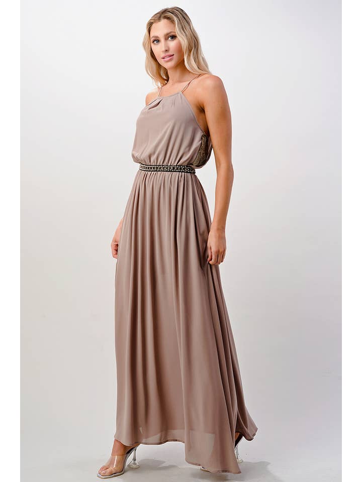 MILEY + MOLLY – wholesale Dress – Women's – Pleated Cami Chiffon Maxi Dress3