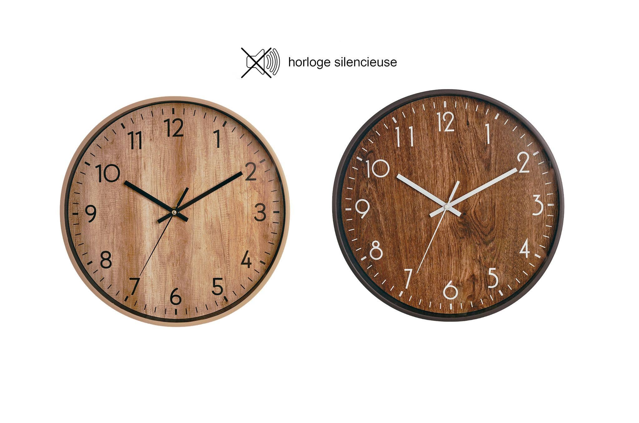 CP INTERNATIONAL - Wholesale Wall Clock - Silent Wooden Decorative Clock D.20 cm0