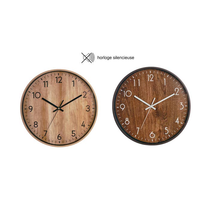 CP INTERNATIONAL - Wholesale Wall Clock - Silent Wooden Decorative Clock D.20 cm