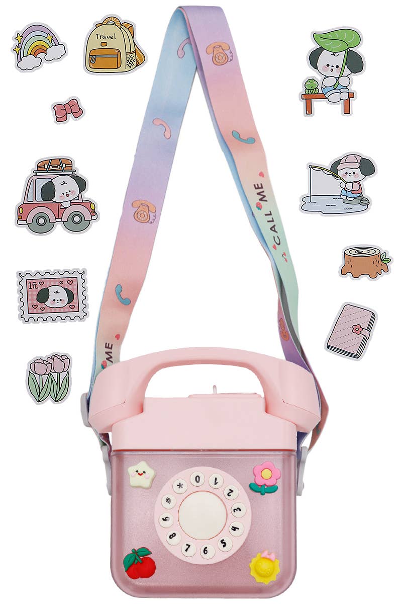 Cap Zone – wholesale Water bottle – Retro Telephone Sippy Straw Travel Water Cup6