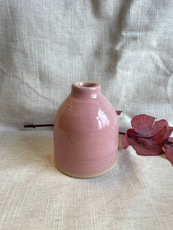Candy Floss Pink Handmade Ceramic Bud Vase/Reed Diffuser for wholesale by Charlotte Manser Ceramics